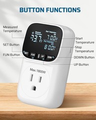 Digital Temperature Controller Thermostat 15A 1800W Greenhouse Incubator Heater