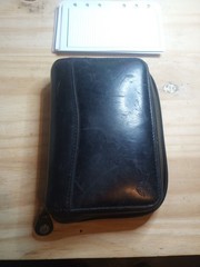Vtg Slim Leather Pocket Size Franklin Covey Planner Binder Organizer Wallet USA