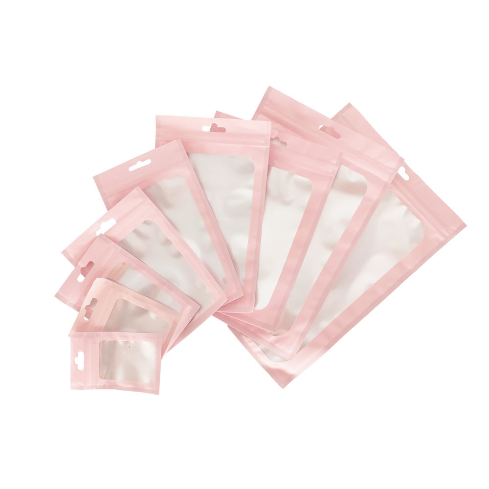 Food-Safe Pink/Silver Mylar Zipper Pouch for Chocolate/Rainbow Sprinkles Product