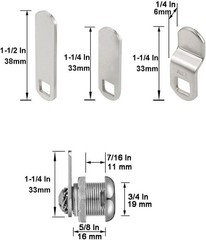 Easy-to-Install Chrome Cam Locks Keyed Alike – Security for Drawers & Vending