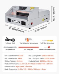 VEVOR Electric Paper Cutter 300W Guillotine Trimmer Cutter Machine with Casters