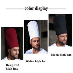 White Chef Hat for Men Women Adults,Elastic Band Small-Large,