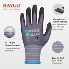 Safety Work Gloves, Microfoam Nitrile Coated, Men Women,Kg18N | Anti-Slip Grip,