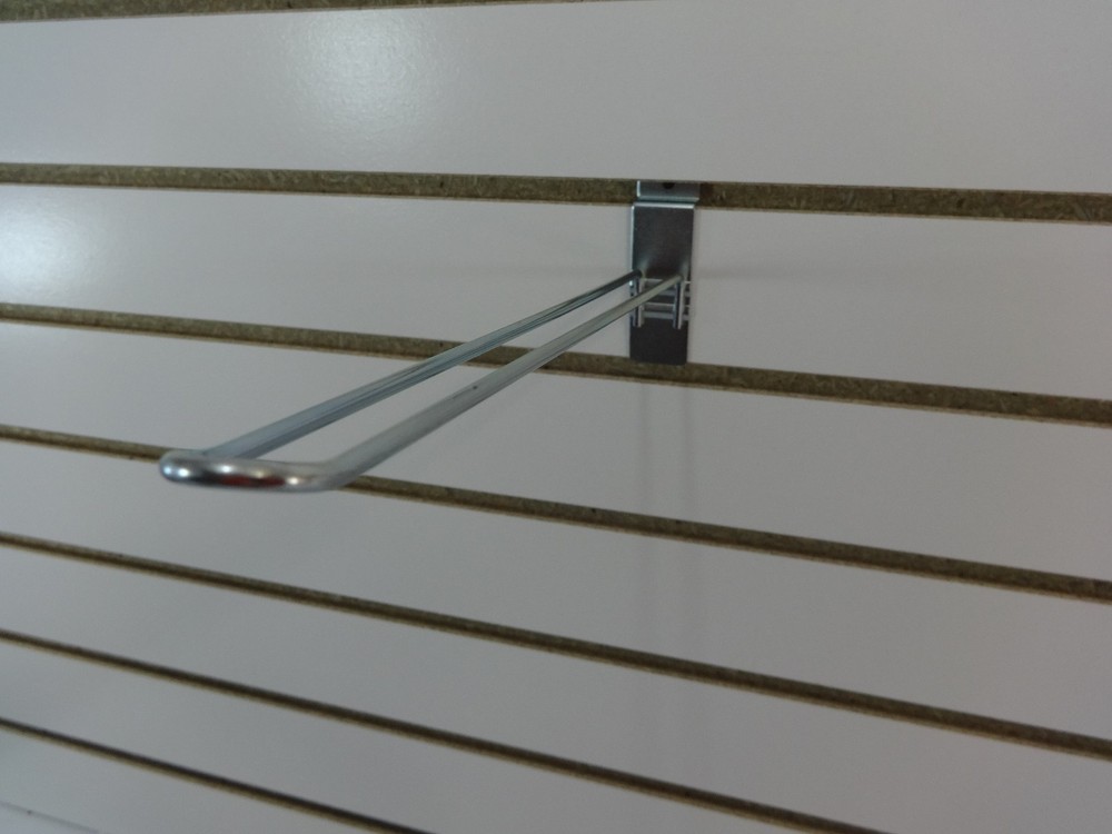 8″ Chrome Slatwall Grid Panel Safety Hook Display Store Wall Fixtures