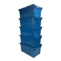 UBMOVE Storage and Packing Plastic Tote Crate Attached Lid Flip Top, 27″x16.9″x1