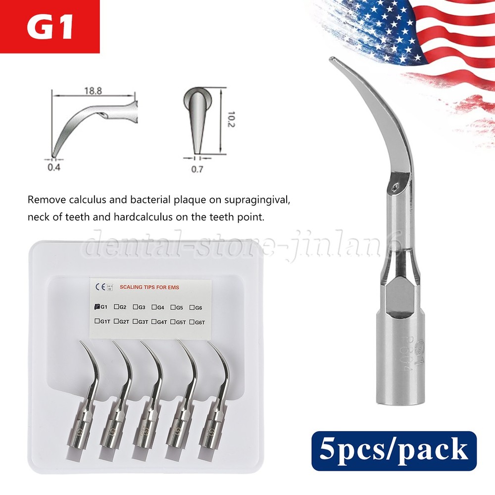 5× Dental Ultrasonic Piezo Scaler Tips fit Woodpecker EMS /DTE SATELEC Handpiece