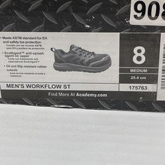 Men’s Work Shoes 8 Steel Toe Water Repellent Safety Sneakers Brazos