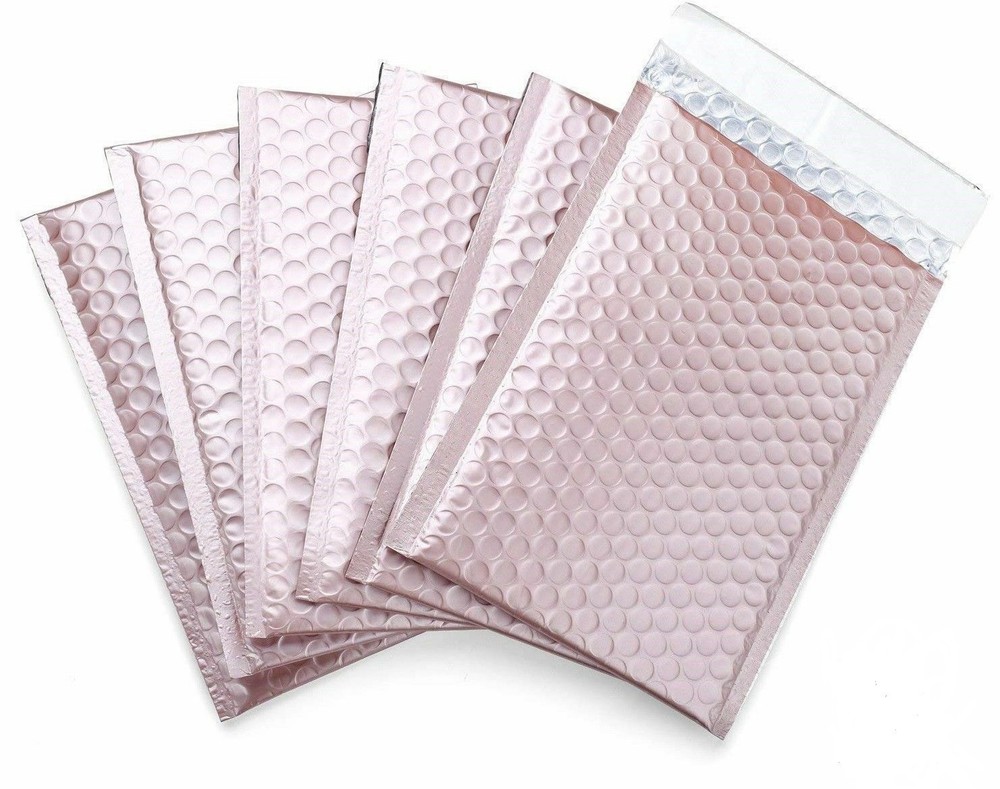 Matte Metallic #000 4×8 Poly Bubble Mailers Self-Seal Privacy Durable Envelopes