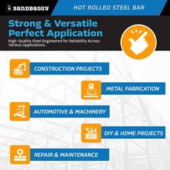 Sandbaggy 1/8″ x 1/2″ x 36″ Hot Rolled Steel Flat Bar – Plain 11 Gauge Steel