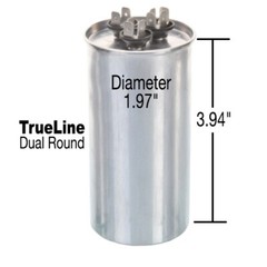 55/3 MFD uF ROUND Dual Run Capacitor 370 vac Volts AC Motor 55+3 , LOT 10