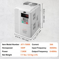 7.5KW 10HP Variable Frequency Drive Inverter Convert 1 To 3 Phase VFD 220V