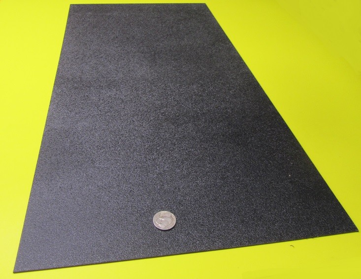 ABS Sheet Haircell Textured, 1 Side, Black, .062″ (1/16″) x 12″ x 24″, 4 Units