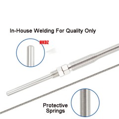 K Type Thermocouple Temperature Sensor Probe 0-400°C 2P Shielded Cable 30~200mm