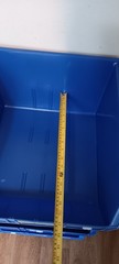 Lot Of 3 Akro-Mils 30270 Blue Hang/Stack Storage Bins Plastic; 18″X 16 1/2″X 11″