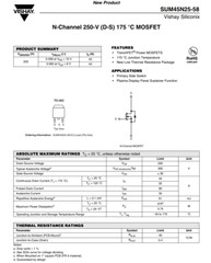 SUM45N25-58-E3 VISHAY N-Ch Power MOSFET 250V 45A 58mOhm 375W TO-263 D2PAK