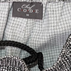 NEW Chef Code Trousers M Black White Houndstooth Chefcore Utilitarian Culinary