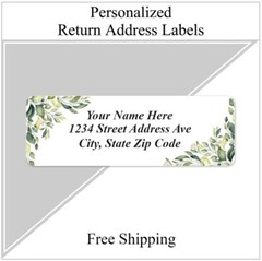 60 Return Address Labels Personalized Printed 3/4 x 2 1/4 Corner Leaves