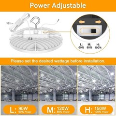 10 PACK 150W UFO LED High Bay Lights 4500K/5000K/5700K Commercial Lamp Dimmable