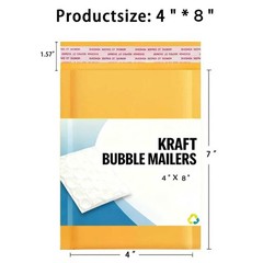 4×8 (4×7) Kraft Self Seal Bubble Mailer Padded Envelope, #000 25,50,100,500.1000