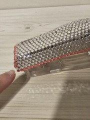 Avon Pink & Silver Shiny Girly Bejeweled Small Stapler Office Supply- Used