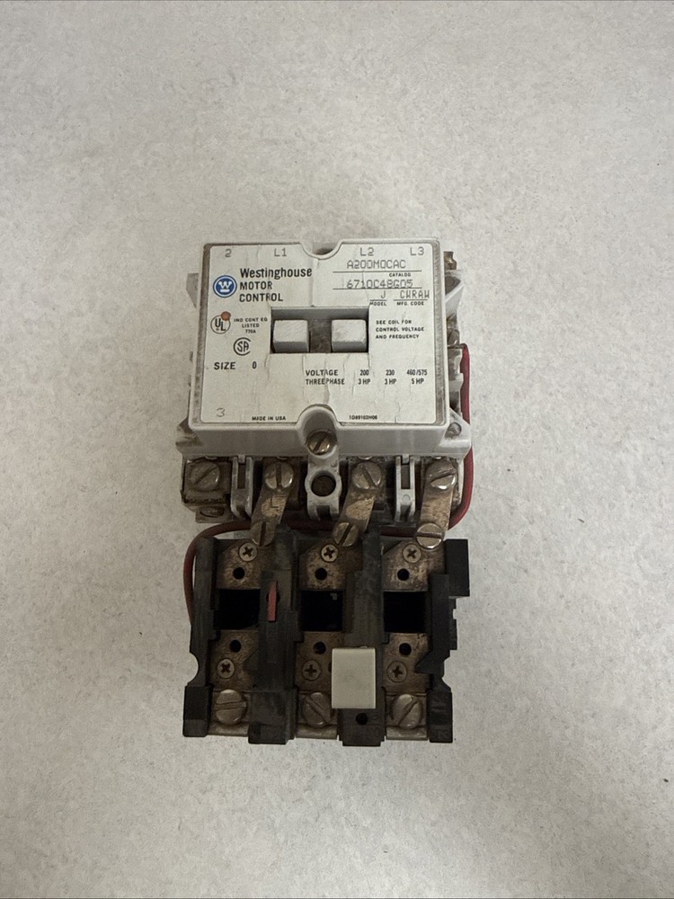 Read Westinghouse Cutler Hammer A200MOCAC 6710C48G05 Model J Motor Control