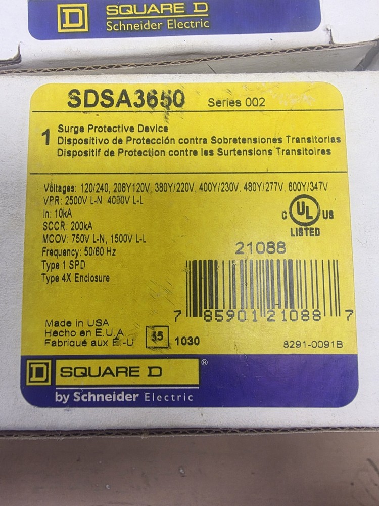 SDSA3650 SQUARE D NEW IN BOXES (12 AVAILABLE) FREE SHIPPING