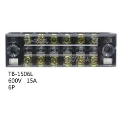 2pcs Dual Row 6-Position Screw Terminal Block Barrier Strip 600V 15A TB1506 US