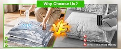 Vacuum Seal Bags for Clothing with Wireless Electric Pump – Travel & Home Use,