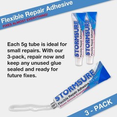 3x 5g Waterproof Flexible Repair Glue – Clear, Multi-Material Bond