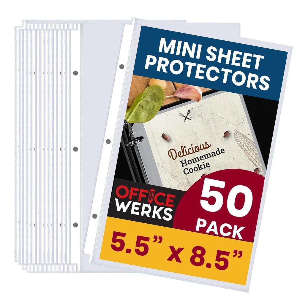 Heavyweight Clear Mini Sheet Protectors Holds 5.5 x 8.5 Inch Sheets, (50 Pack)