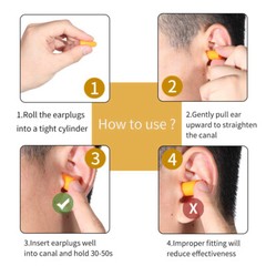 600pcs Ear Plugs Lot Bulk soft Orange foam sleep travel noise shooting earplugs