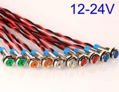 Gebildet 10pc 6mm 1/4″ 12-24VDC LED Metal Indicator Light Waterproof Signal Lamp