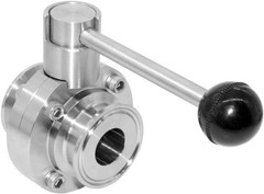 1” Sanitary Butterfly Valve with Pull Handle Stainless Steel