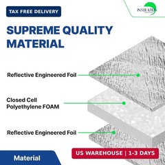 SmartSHIELD -5mm 24”X50ft R17 Reflective Insulation Roll, Foam Core Radiant Bar