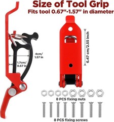 PercyEffie 4 Pcs Shovel Mount Heavy Duty Mounts for Roof Rack Red