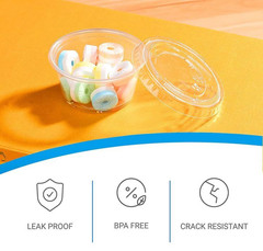 EDI Clear Disposable Plastic Portion Cups with 100 Count (Pack of 1),