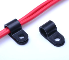 200 PCS PACK 1/8″ Inch IN R-Type CABLE CLAMP NYLON BLACK HOSE WIRE ELECTRICAL UV