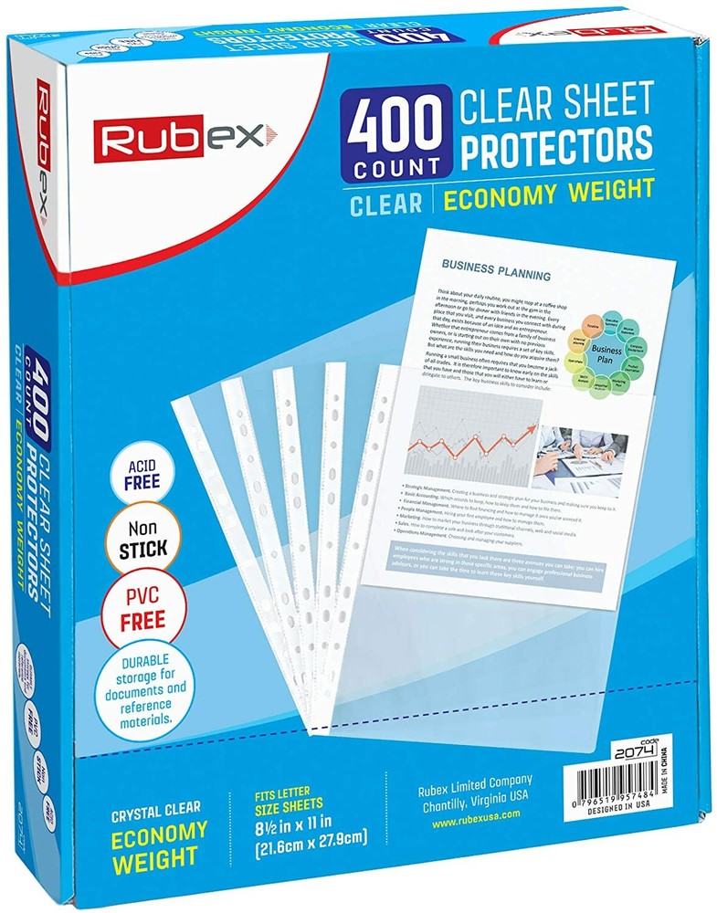400 Sheet Protectors 8.5 x 11 Inches – Clear Plastic Sheet Protector Sleeves