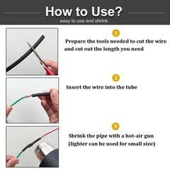 Waterproof Marine Grade Heat Shrink Tubing 4:1 Ratio Wire Dual Wall Adhesive Kit