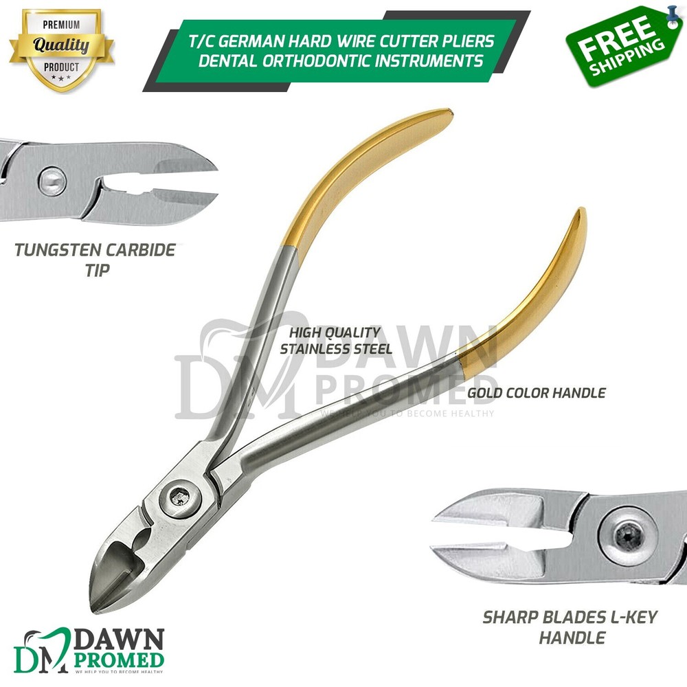 T/C German Hard Wire Cutter Pliers Dental Orthodontic Instruments 15 Degree CVD
