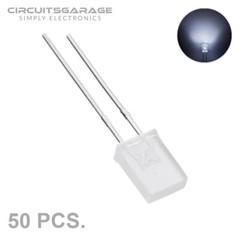 50 X 2x5x7 mm Ultra Bright Water Clear White Rectangle LED Light Emitting Diode