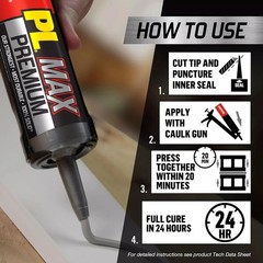 PL Max 9oz Cartridge 6pk – Strong Waterproof Polyurethane Construction Adhesive