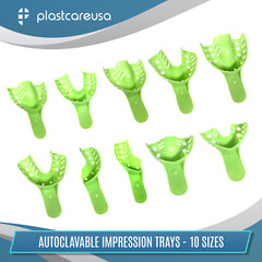 Dental Perforated Plastic Impression Trays Autoclave (CHOOSE SIZE) (1 Bag of 12)