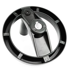 heyous Foldable Handwheel Spoke Hand Wheel with 12mm*125mm, slot 4mm, Black