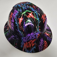 full brim hard hat custom hydro dipped IN BEAST MODE / GRIND HARD NEW