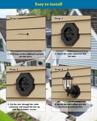 Siding Mounting Block, 8141 Black Outdoor Light Mounting Kit with Built-in El…