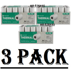 3 Pack Member’s Mark Thermal Receipt Paper Rolls, 2 1/4″ X 85′, 36 Rolls