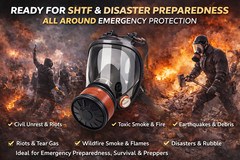 Full Face Respirator Gas Mask for Pepper Spray & CS Gas – Personal Safety Use