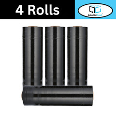 4 Rolls 18″x1000′ (100 Gauge) Bundling Stretch Film Hand Shrink Wrap, Dark Black
