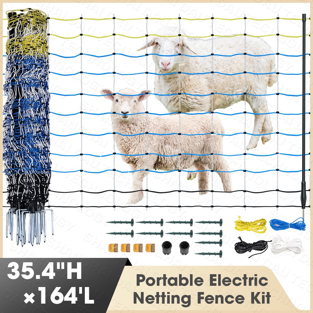 Electric Fence Netting,35.4″ H x 164′ L Portable Livestock Nets for Goats, Sheep